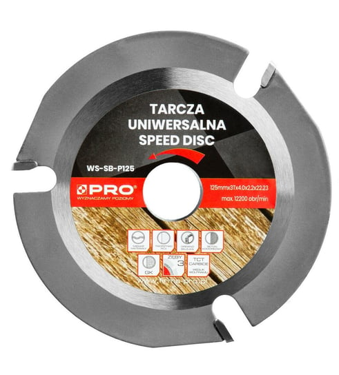 Tarcza uniwersalna "speed disc" z funkcją struga 125x3.8x22.23 (3-01-10-WT-150) PRO PRO