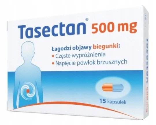 Tasectan, Tabletki na biegunki u dzieci 500 mg, 15 kaps. Tasectan