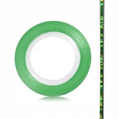 Tasiemka do zdobień paznokci naklejka 1 mm L8 Laser Green nitka zielona Inna marka
