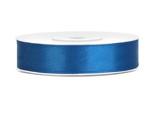 Tasiemka satynowa, niebieski, 12 mm, 25 m PartyDeco