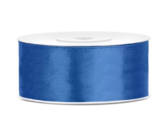 Tasiemka satynowa, niebieski, 25 mm, 25 m PartyDeco