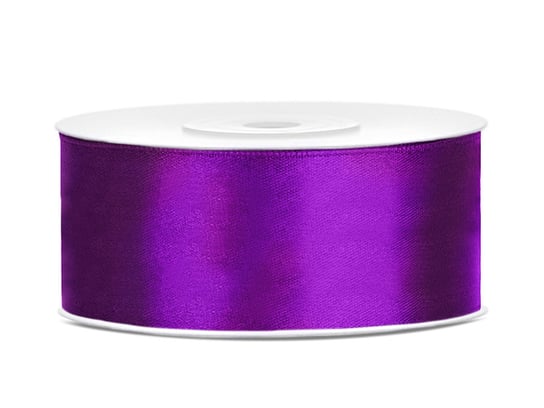 Tasiemka satynowa, purpura, 25 mm, 25 m PartyDeco