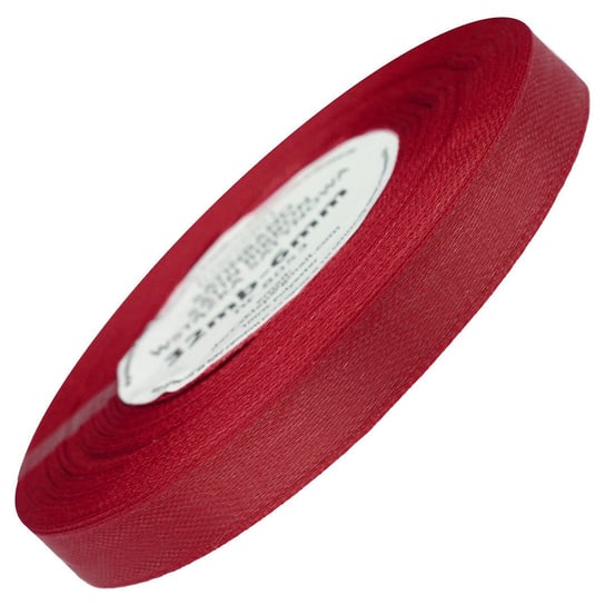 Tasiemka WSTĄŻKA SATYNOWA ciemna czerwona 12mm - 32mb AKCES