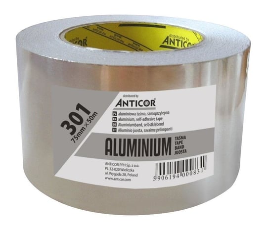 Taśma aluminiowa Aluminio 301, 75 mm x 50 m Anticor