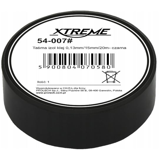 Taśma izolacyjna XTREME izolacja czarna 15mm 20m Xtreme