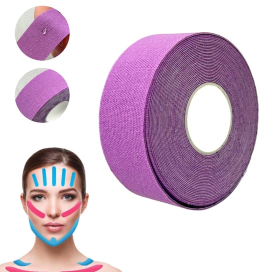 Taśma Kinezjologiczna Plastry Tape 2,5Cm Do Tapingu Liftingu Twarzy Fiolet Deni Carte
