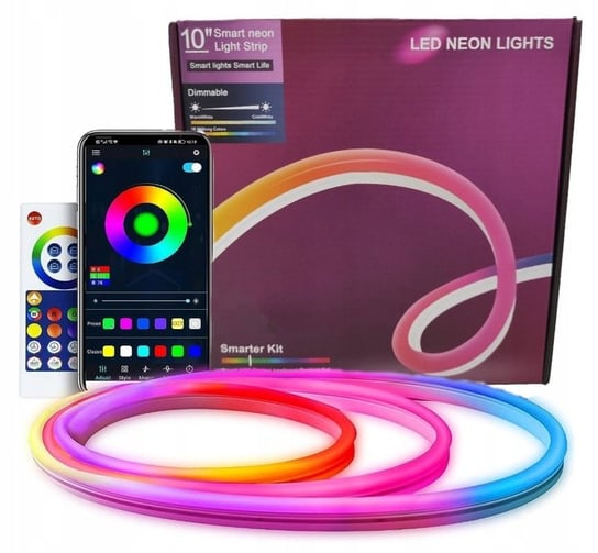 TAŚMA LED 10M KOLOROWA PASEK NEON RGB-IC ZESTAW BLUETOOTH APLIKACJA + PILOT Inna marka