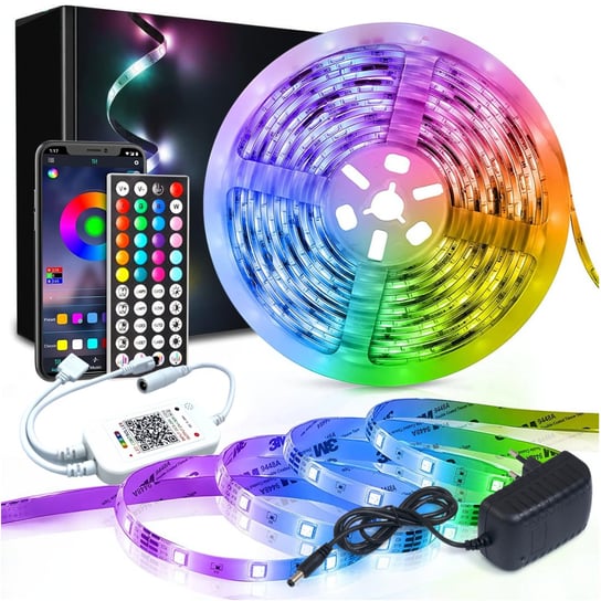 TAŚMA LED 5M PILOT WODOODPORNA KOLOROWA ZESTAW 12V 7W DomoweHity24