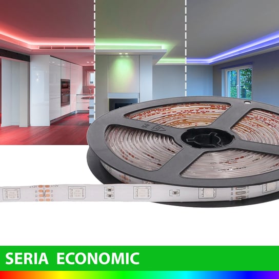 Taśma LED Economic  IP63 12V 30led wielokolorowa (RGB) SMD5050 1m Prescot