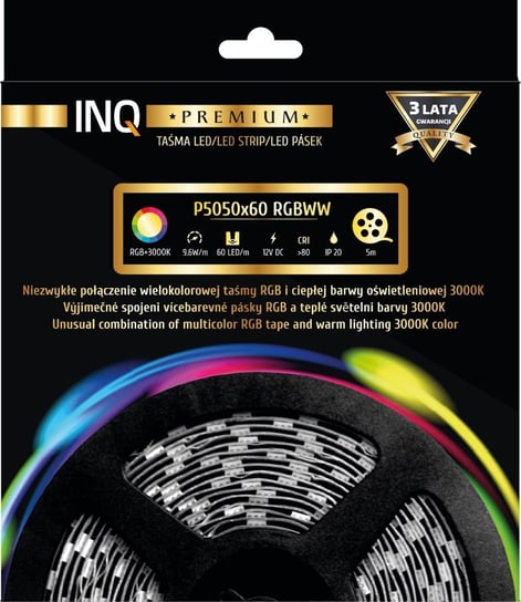 Taśma LED INQ P5050-60-20-RGBWW-5, 9,6 W, 5 m INQ