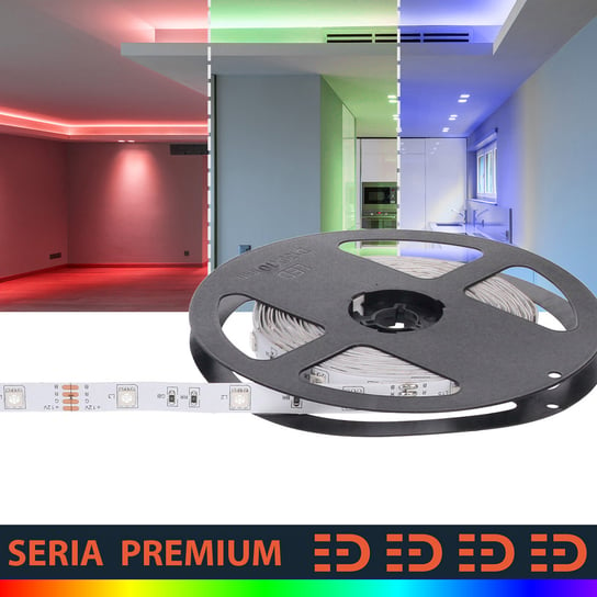 Taśma LED Premium 12V 60led wielokolorowa (RGB) SMD5050 (5m) Prescot