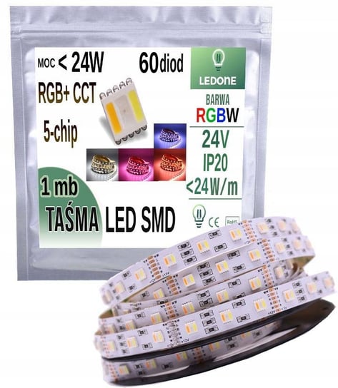 Taśma LED PREMIUM RGB+CCT 5w1 1m Ciepły Zimny 24V RGBCCT LED-ONE