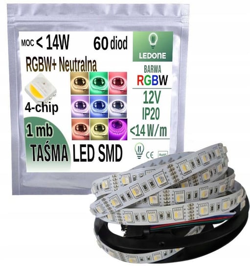 TAŚMA LED PREMIUM RGBW + NW 4in1 5050 IP20 300d 1m LED-ONE