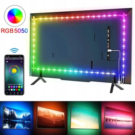 TAŚMA LED RGB 5050 2m TV BLUETOOTH Aplikacja USB Inny producent