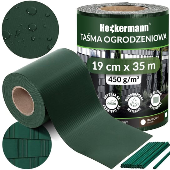 Taśma Ogrodzeniowa 19cm X 35M Heckermann - Zielona Heckermann