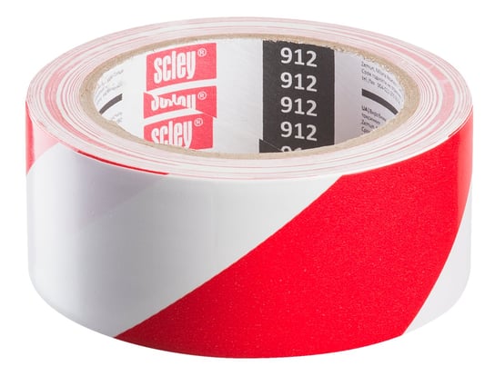 Taśma ostrzegawcza Scley seria 912 (48mm x 33m) biało-czerwona Scley
