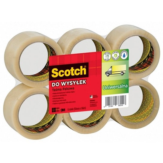 Taśma Pakowa Do Wysyłek Scotch® Hot-Melt (371), 50Mm, 66M, Transparentna Scotch