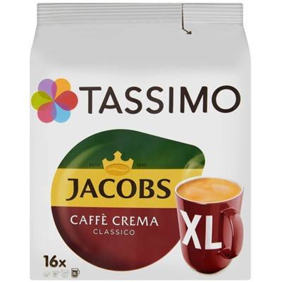 Tassimo, kawa kapsułki Jacobs Caffe Crema Classico XL, 16 kapsułek Tassimo