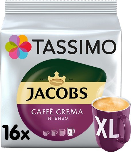 Tassimo, kawa kapsułki Jacobs Caffe Crema Intenso XL, 16 kapsułek Jacobs