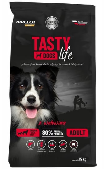 TASTY DOGS LIFE Karma dla psów z wołowiną 15kg Biofeed