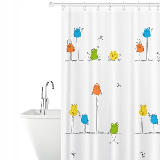 Tatkraft Funny Frogs tekstylna zasłona prysznicowa Tatkraft