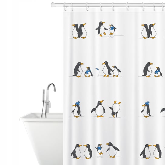 Tatkraft Penguins tekstylna zasłona prysznicowa Tatkraft