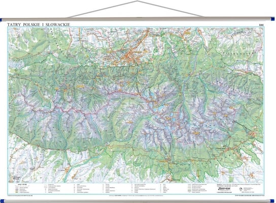 Tatry polskie i słowackie mapa ścienna 1:50 000, Eko-Graf Eko-Graf