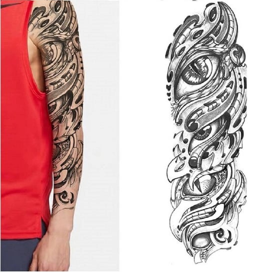 Tattou, Duży tatuaż zmywalny 48cm na ramię/nogę motyw Oczy TQB-121 Tattou