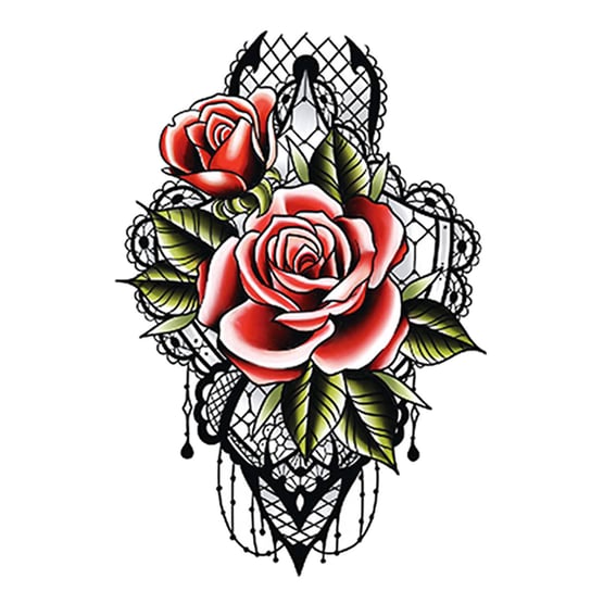 Tattou, Duży tatuaż zmywalny tymczasowy 19cm motyw Róża TBS-8197 Tattou