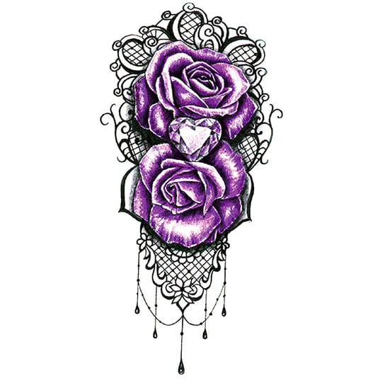 Tattou, Duży tatuaż zmywalny tymczasowy 21cm motyw Róże XQB-237 Tattou