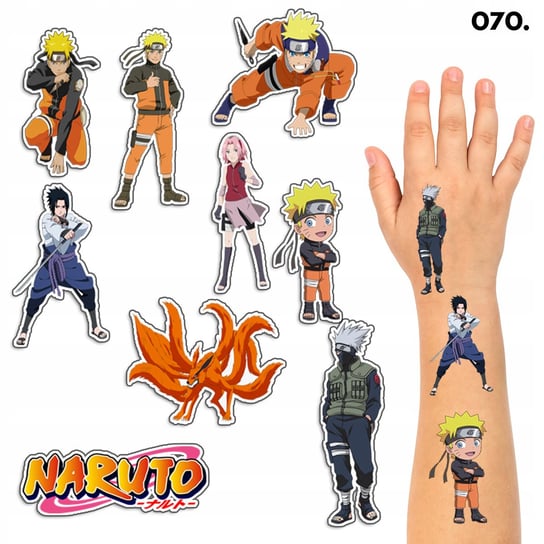 TATUA��E ZMYWALNE DLA DZIECI TYMCZASOWE ANIME NARUTO - 8 EL. / 150 WZOR��W Inna marka