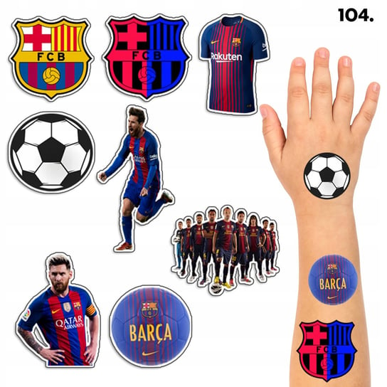 TATUA��E ZMYWALNE DLA DZIECI TYMCZASOWE FC BARCELONA - 8 EL. / 150 WZOR��W Inna marka