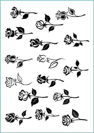 Tatuaże tymczasowe białe i czarne róże Fotobloki & Decor