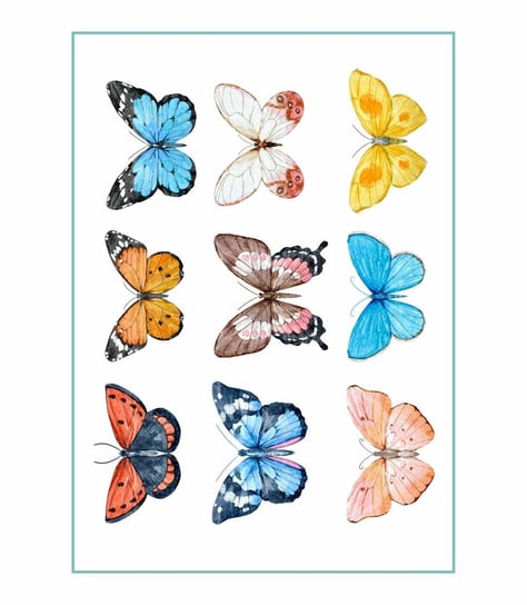 Tatuaże Tymczasowe Kolorowe Motyle Naklejki Na Ciało Zestaw Motyli A4 - Tattoo.009 Fotobloki & Decor