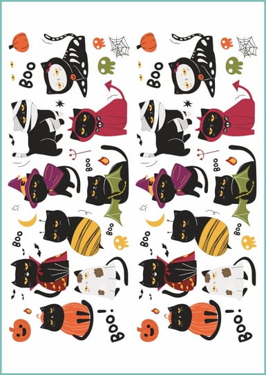 Tatuaże Tymczasowe Koty W Stylu Halloween, Arkusz A4 Inna marka