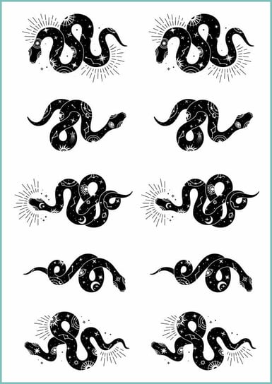 Tatuaże Tymczasowe Mistyczne Węże Fotobloki & Decor