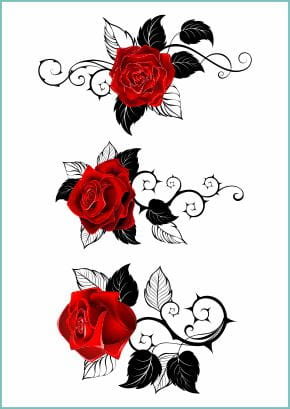 Tatuaże Tymczasowe Róża Z Kolcami Fotobloki & Decor