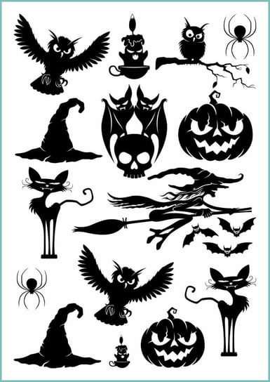 Tatuaże tymczasowe z różnymi ciekawymi wzorami na Halloween 05, arkusz A4 Inna marka