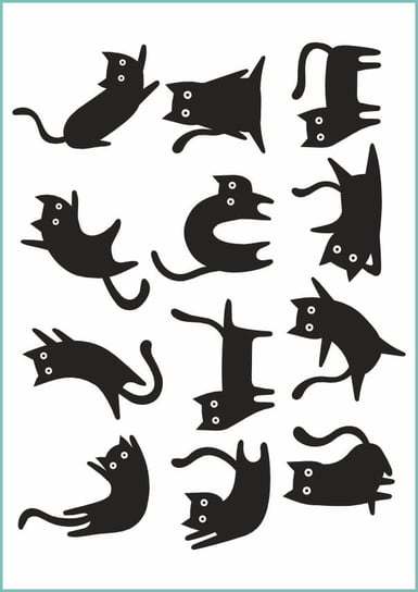 Tatuaże tymczasowe zmywalne black cats, czarne koty, format A4 Inna marka