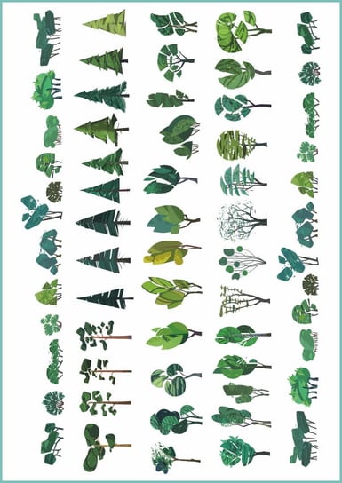 Tatuaże tymczasowe, zmywalne, green plants, rośliny, drzewa, format arkusz A4 Inna marka