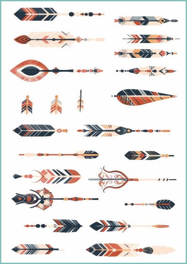 Tatuaże tymczasowe zmywalne indiańskie strzałki, A4 Inna marka