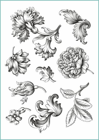 Tatuaże tymczasowe, zmywalne, kwiatowy ornament, format A4 Inna marka