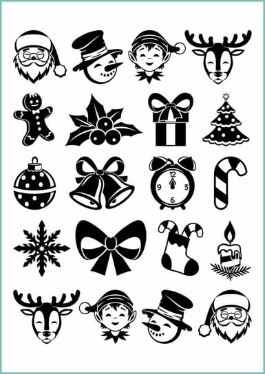 Tatuaże tymczasowe, zmywalne, świąteczne ikonki, format A4 Inna marka