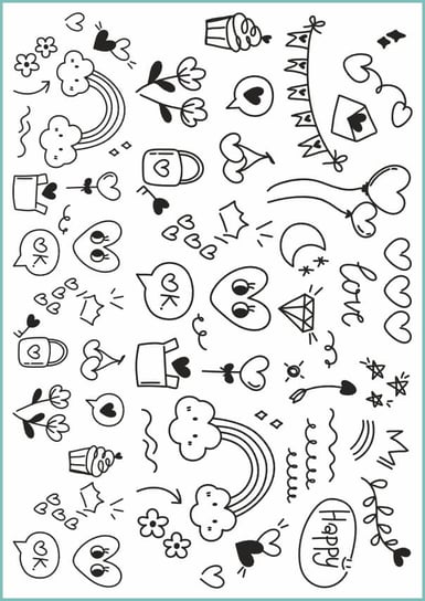 Tatuaże tymczasowe, zmywalne, valentine doodle,  format arkusz A4 Inna marka