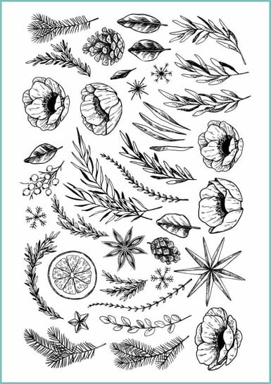 Tatuaże tymczasowe, zmywalne, zimowe rośliny, format A4 Inna marka