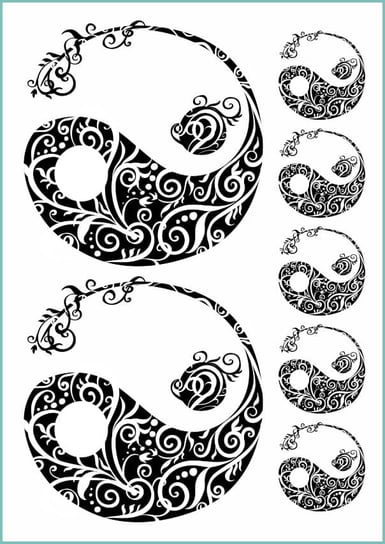 Tatuaże Tymczasowe Zmywalne, Znak Yin Yang, Arkusz A4 Inna marka