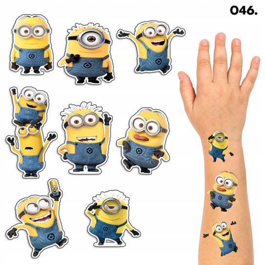 Tatuaże Zmywalne Dla Dzieci Tymczasowe Minionki - 8 El. / 150 Wzorów WORLD CASE