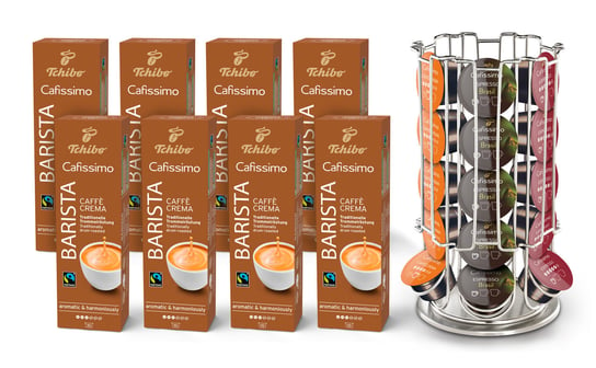 Tchibo, kawa kapsułki Cafissimo Barista Caffe Crema + stojak, 80 kapsułek Tchibo
