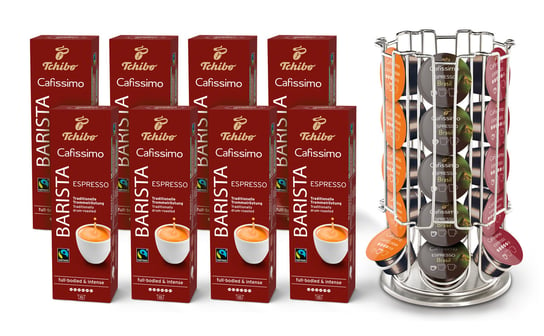 Tchibo, kawa kapsułki Cafissimo Barista Espresso + stojak, 80 kapsułek Tchibo