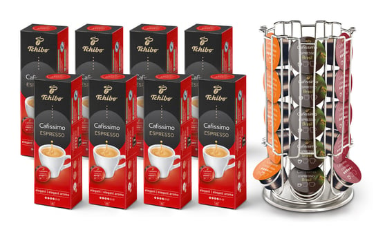 Tchibo, kawa kapsułki Cafissimo Espresso Elegant Aroma + stojak, 80 kapsułek Tchibo